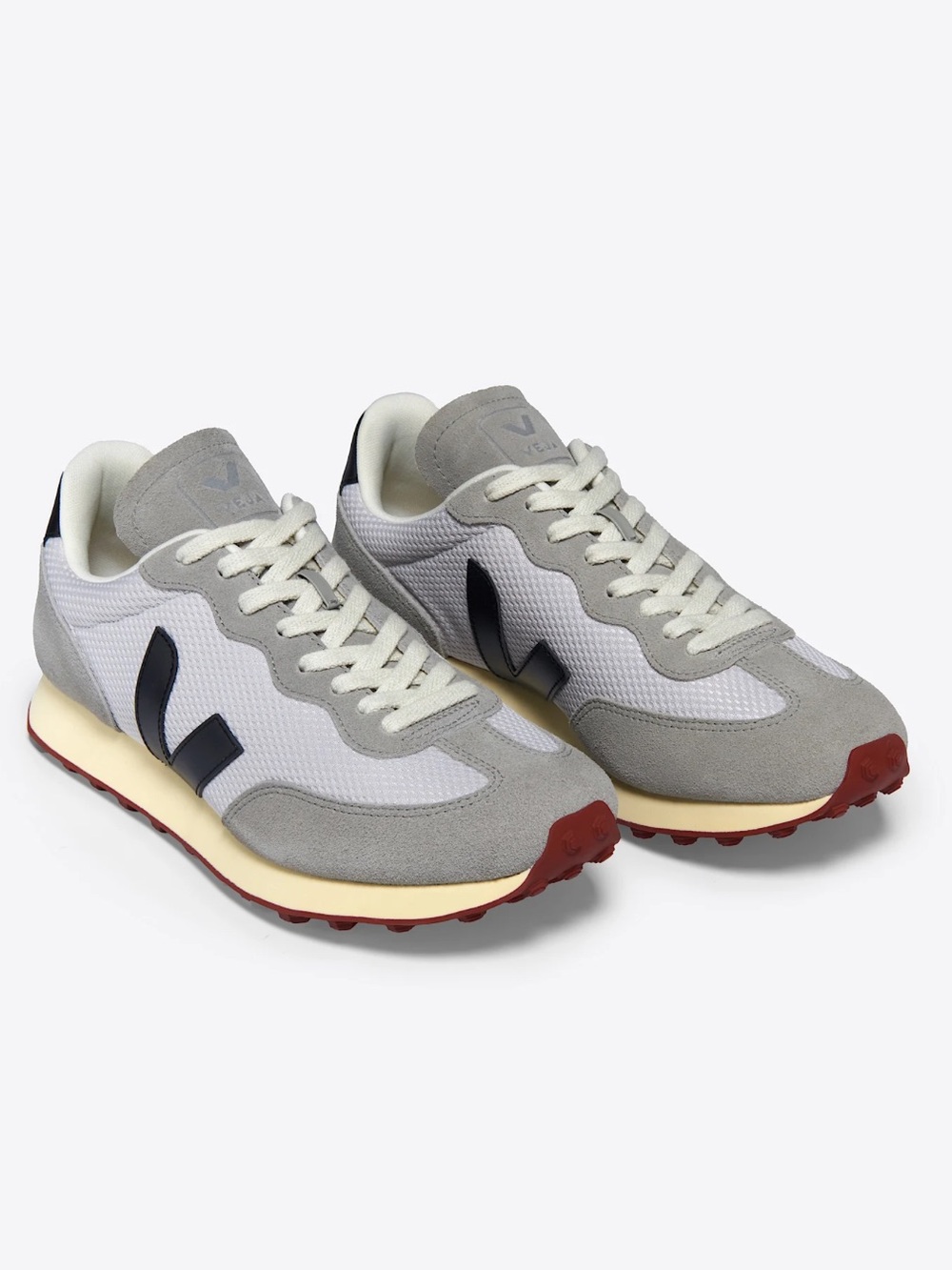 Veja Gray and Navy Retro Runner Sneakers